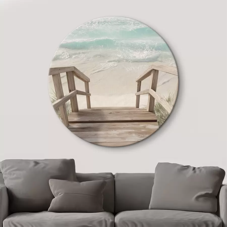 Obraz Dřevěné schody vedoucí k tyrkysové pláži Č. r46163