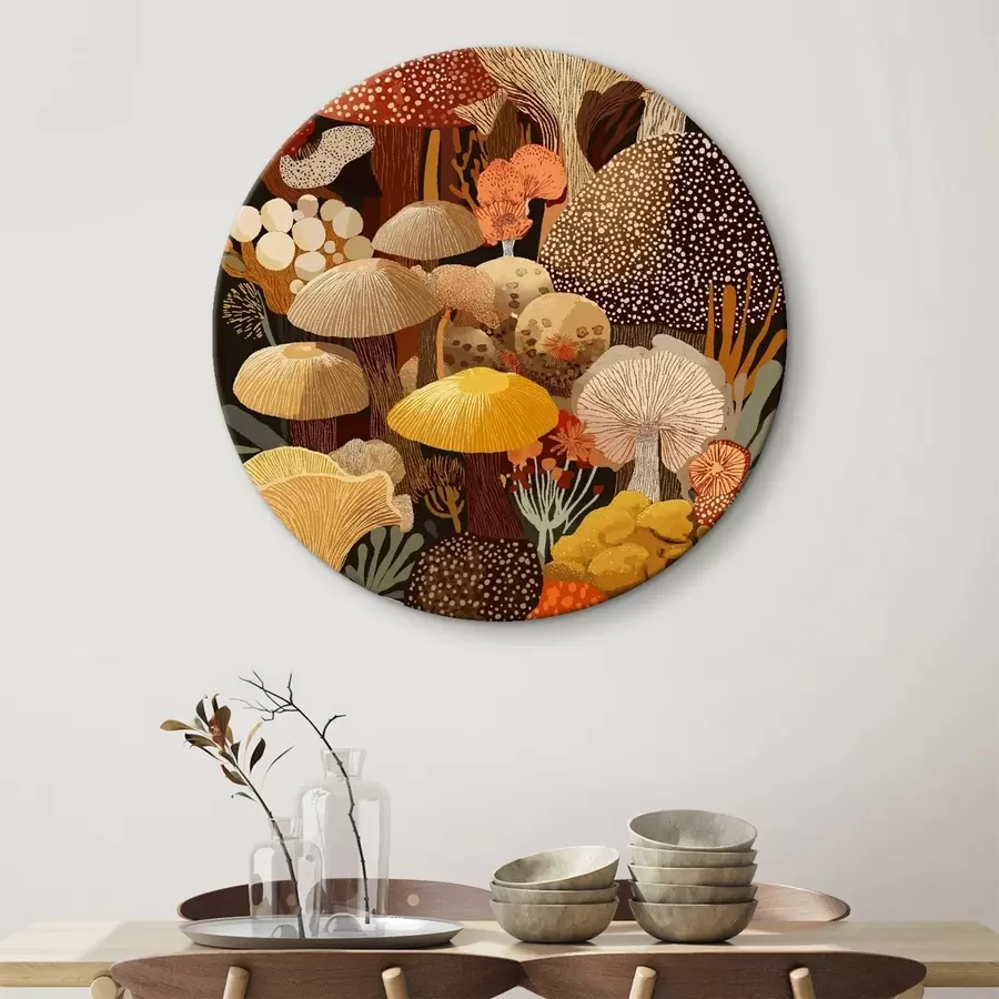 Obraz Kompozice různých lesních hub v teplých tónech Č. r46170