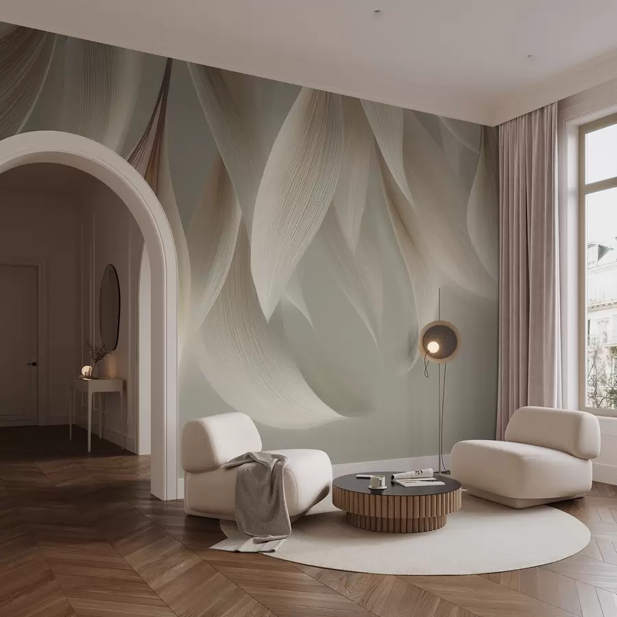 Fototapet Visící listy se stylizovaným obrysem w04706