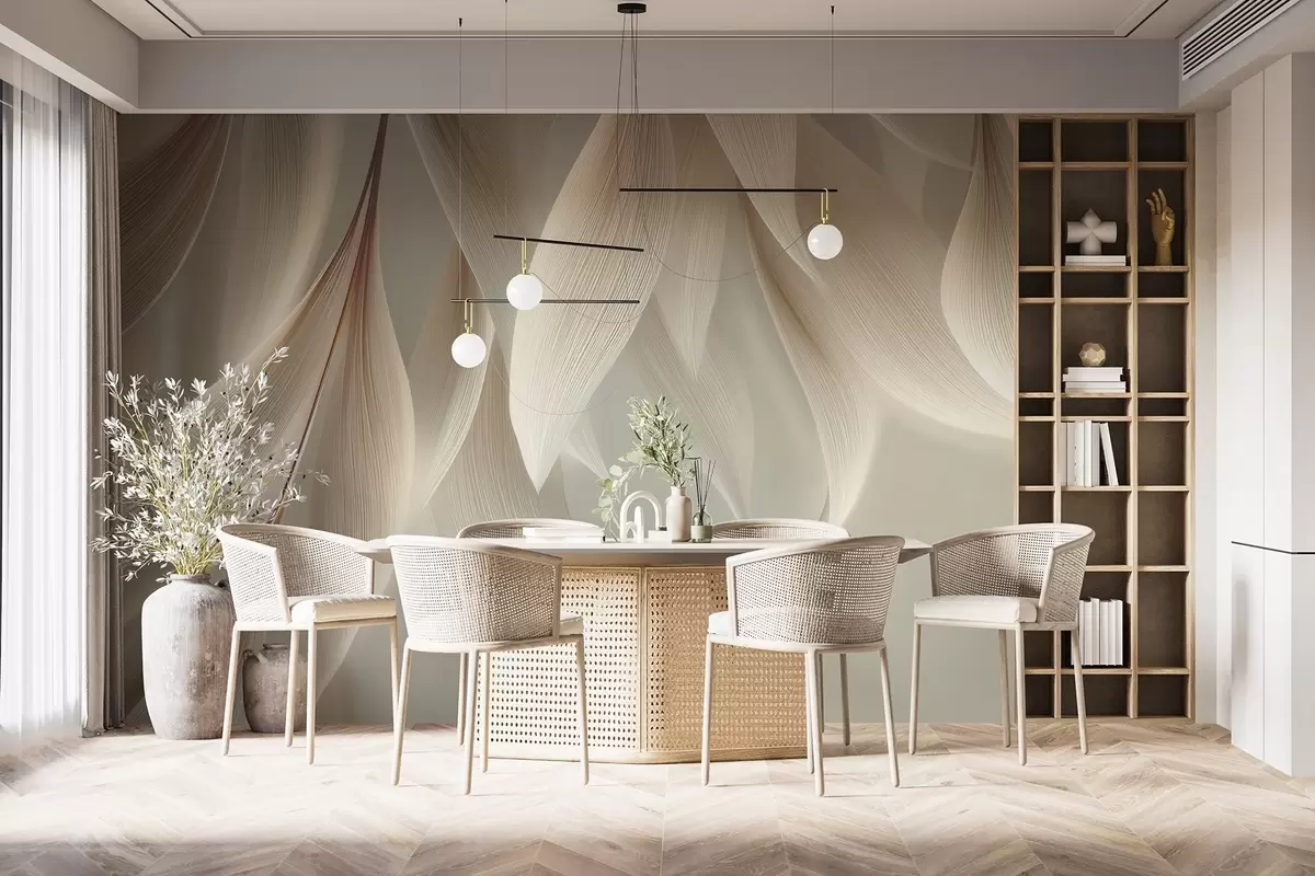 Fototapet Visící listy se stylizovaným obrysem w04706