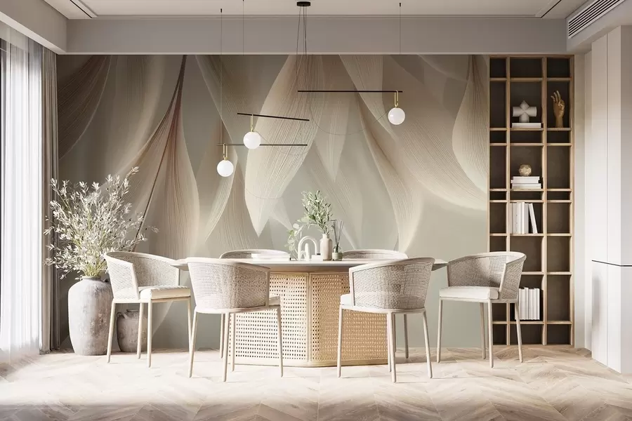 Fototapet Visící listy se stylizovaným obrysem w04706