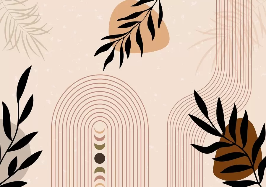 Fototapet Abstrakt s rostlinami w04745