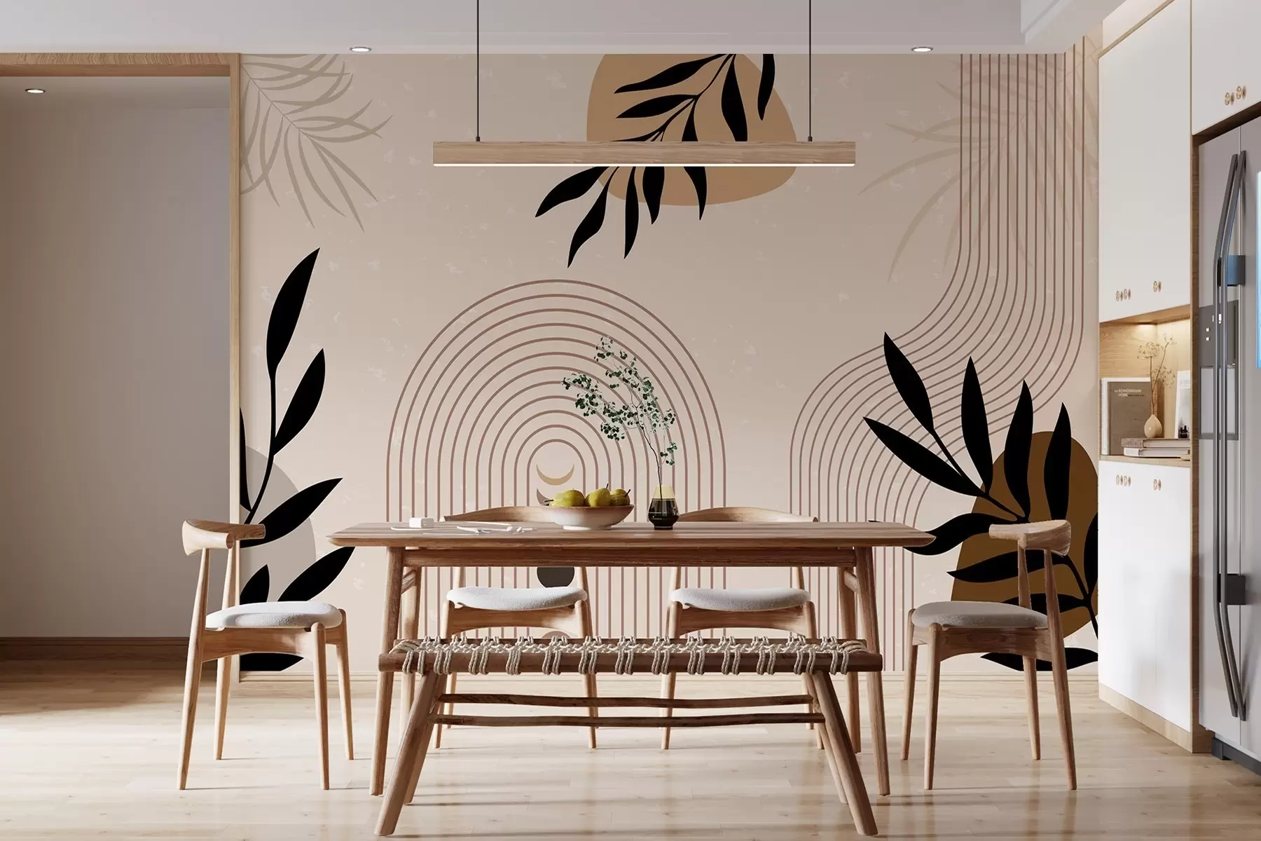 Fototapet Abstrakt s rostlinami w04745