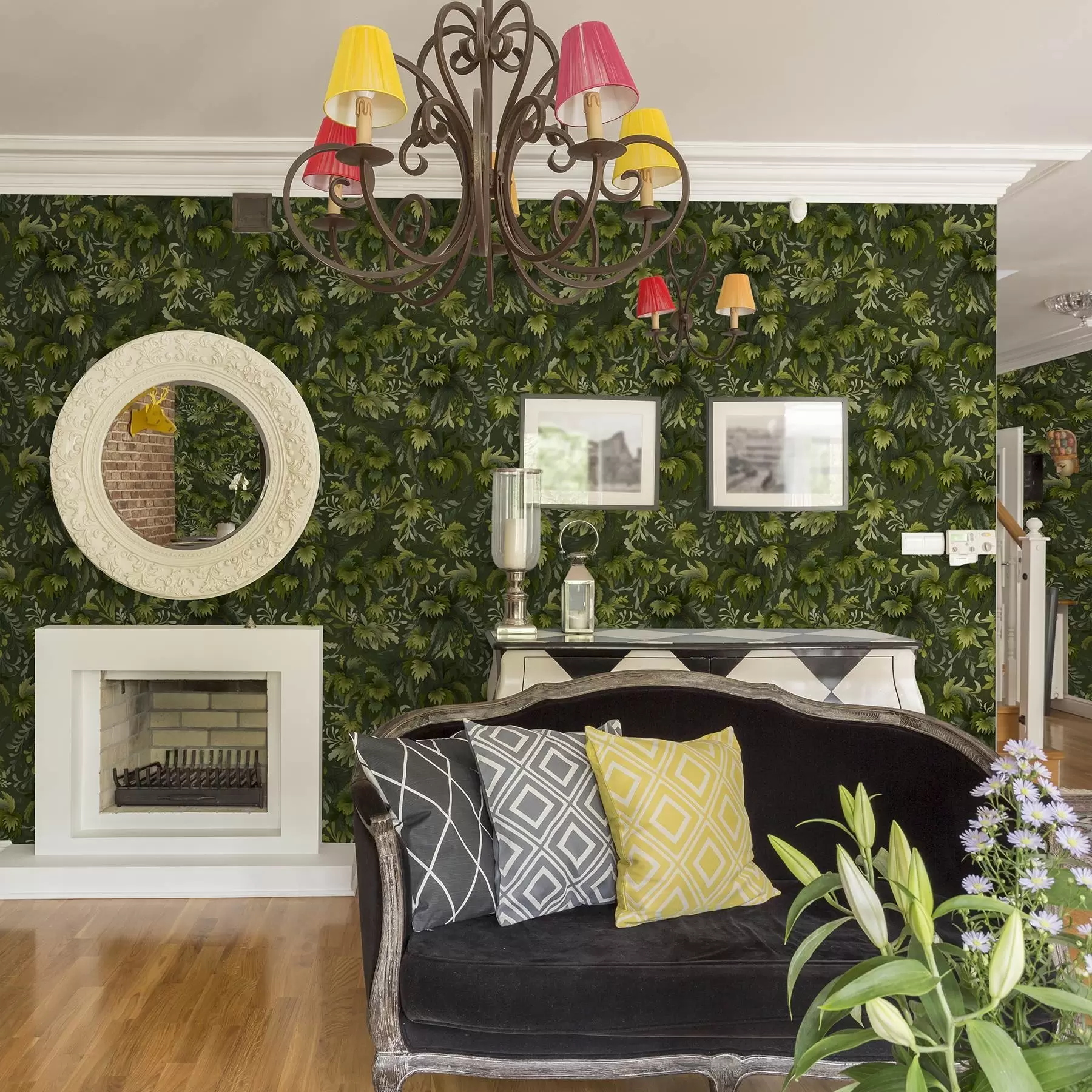 Fototapet Husté zelené listí na tmavě zeleném pozadí a00805