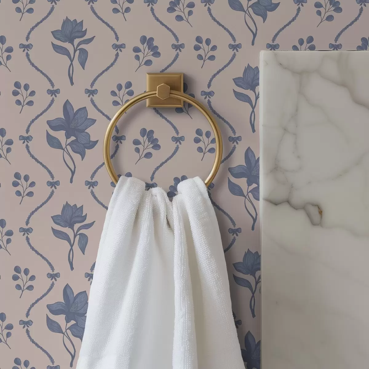 Tapety Malé květiny a stužky v modrých a růžových odstínech a00808v3