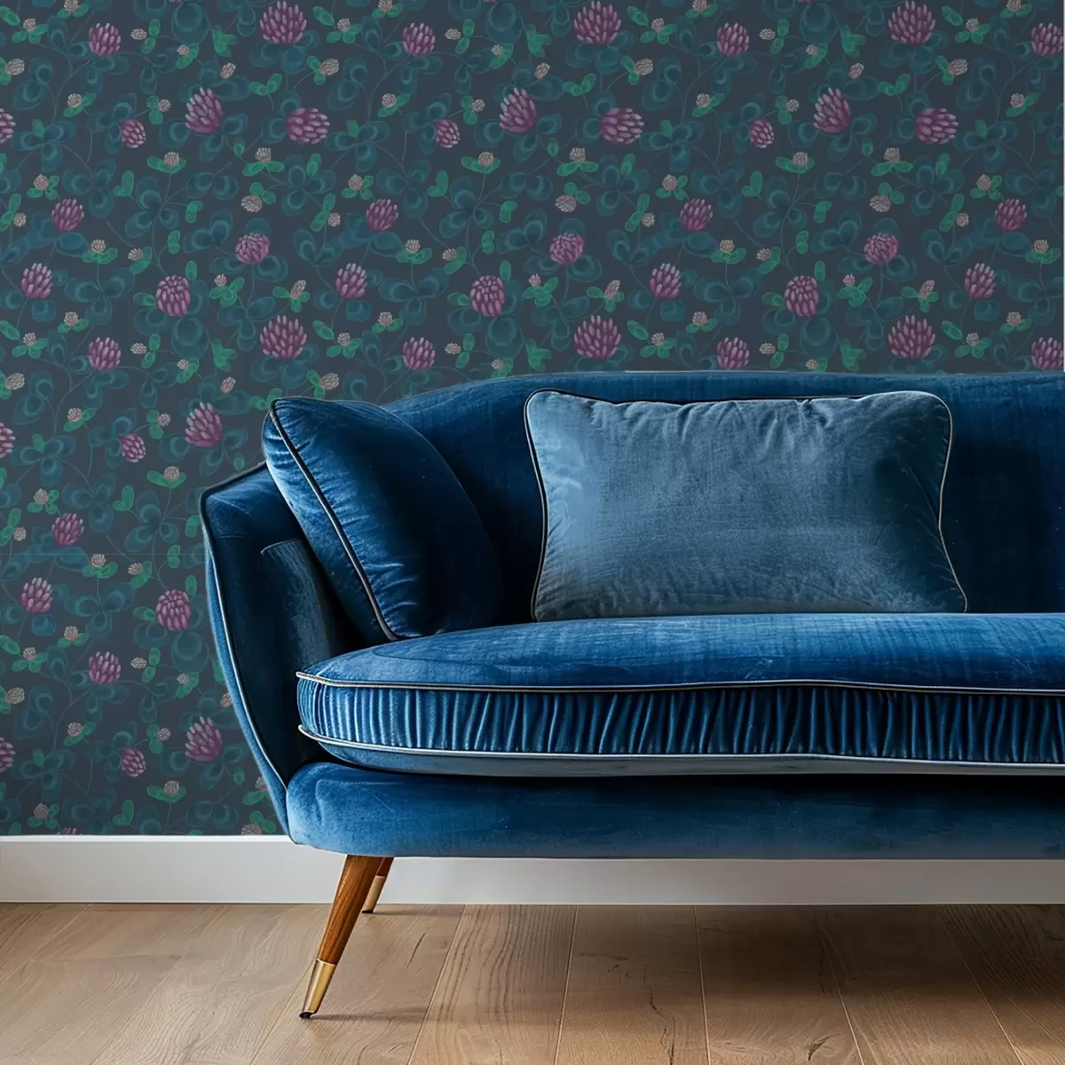 Tapety Jetel s fialovými květy na tmavě modrém pozadí a00836