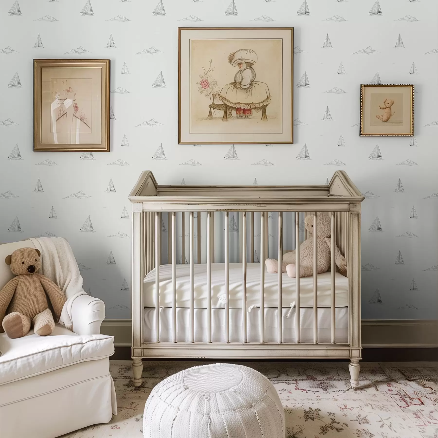 Fototapet Náčrt jachet a ostrovů, světlé pozadí a00654v2