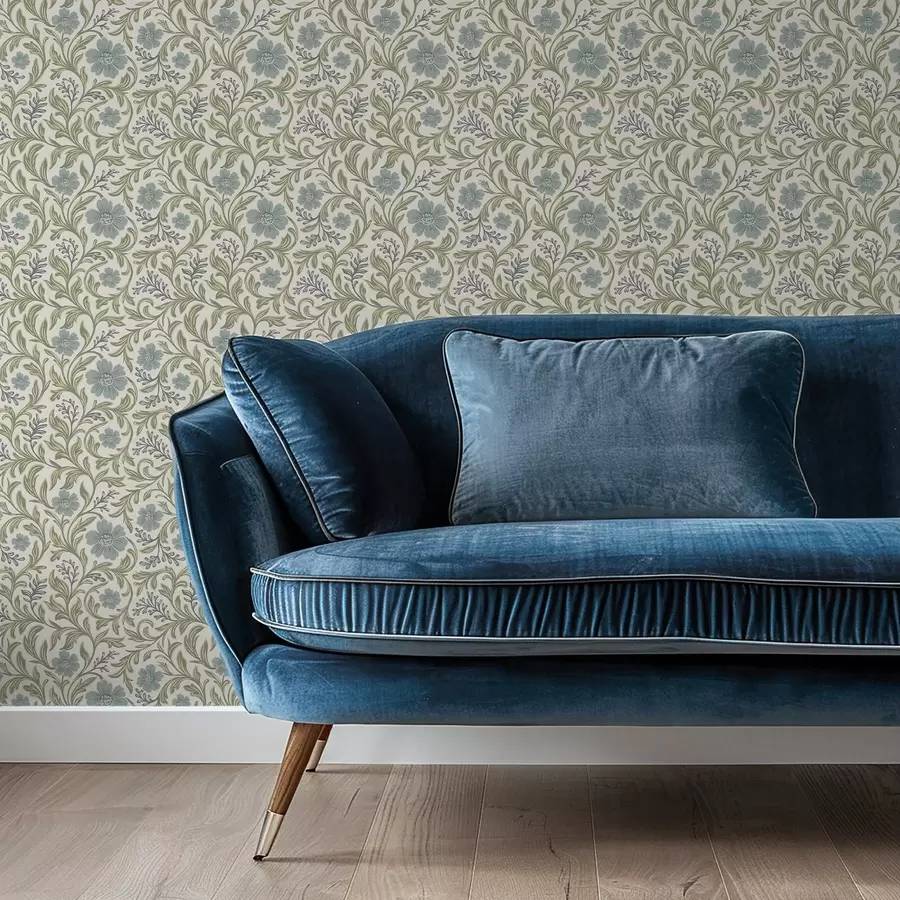 Fototapet Šedý květinový ornament na světlém pozadí a00712