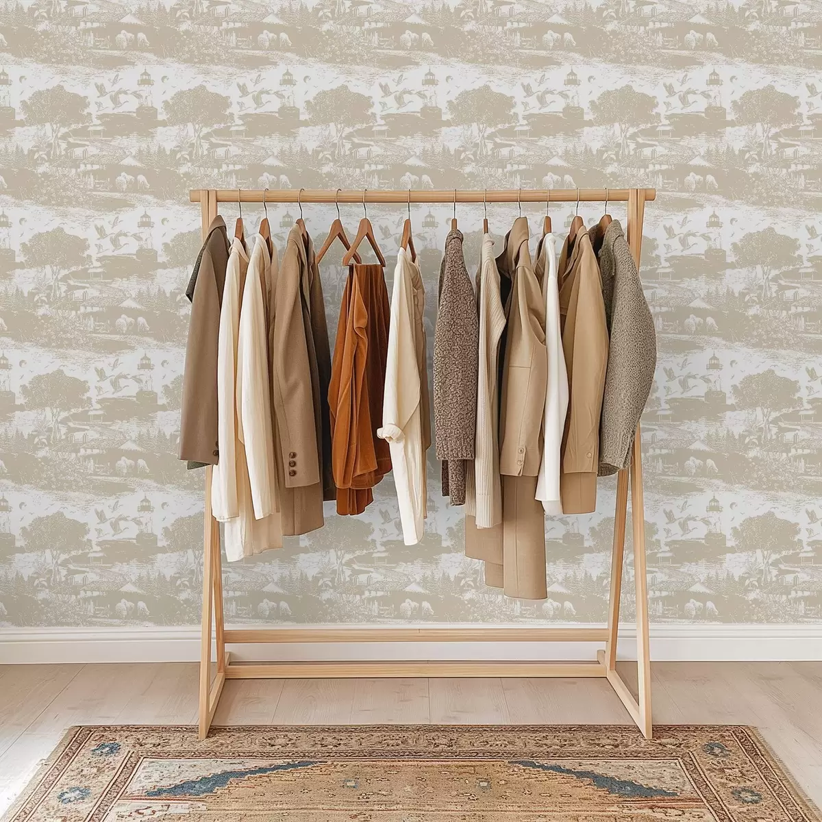 Tapety Scéna s majákem, stromy a domy v sieně a00739