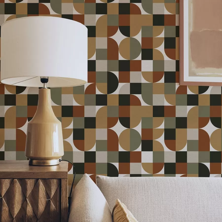 Fototapet Modulární geometrie v teplých zemitých tónech a00770