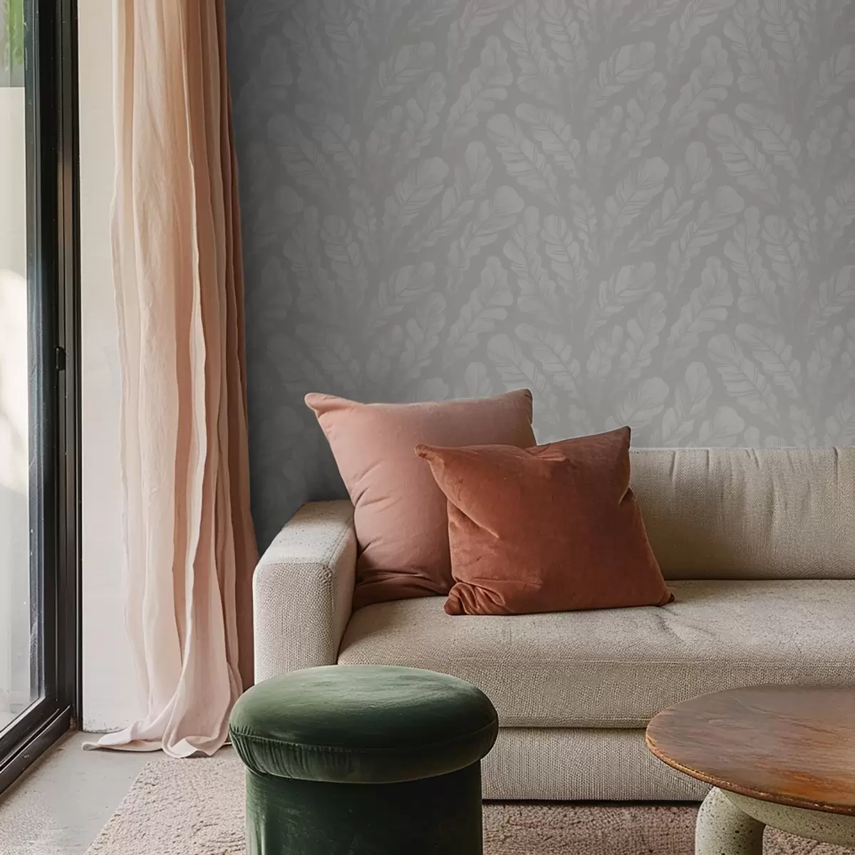 Tapety Velká peříčka v jemných šedých odstínech a00839