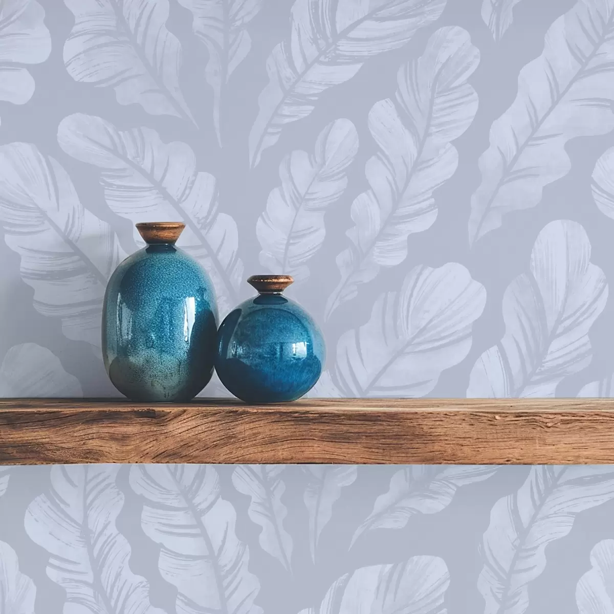 Tapety Velká peříčka v světle modrošedých odstínech a00839v1