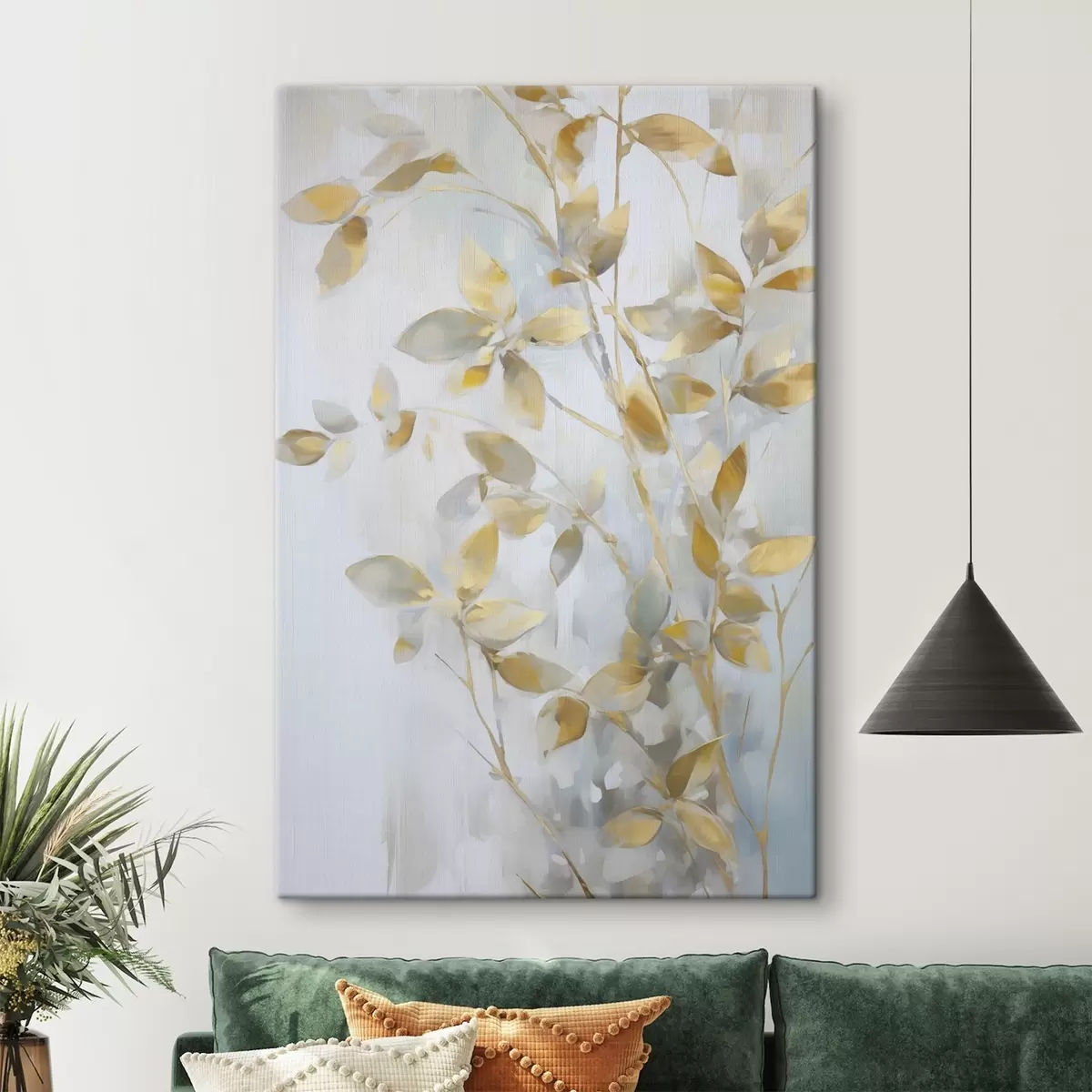 Obraz Abstraktní listy imitující malbu Č. s46348