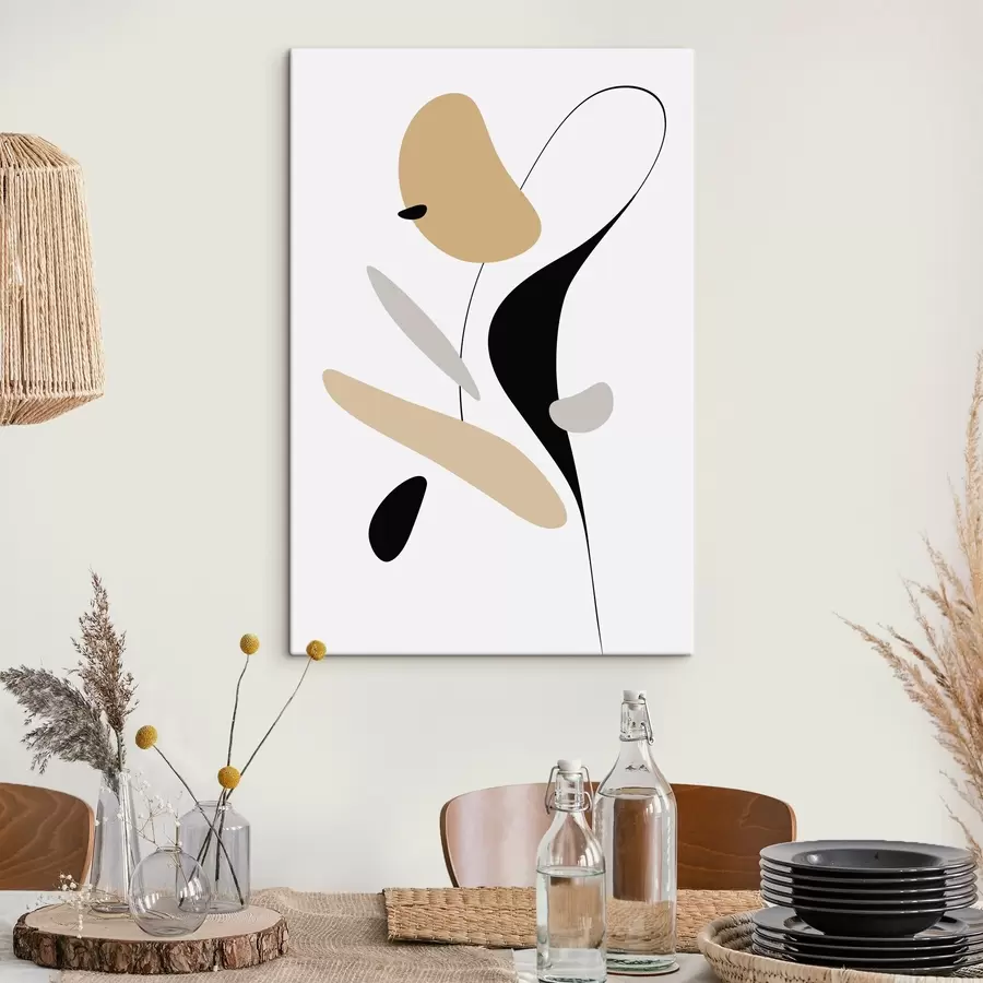 Obraz Abstraktní kompozice se skvrnami a čarami Č. s46350