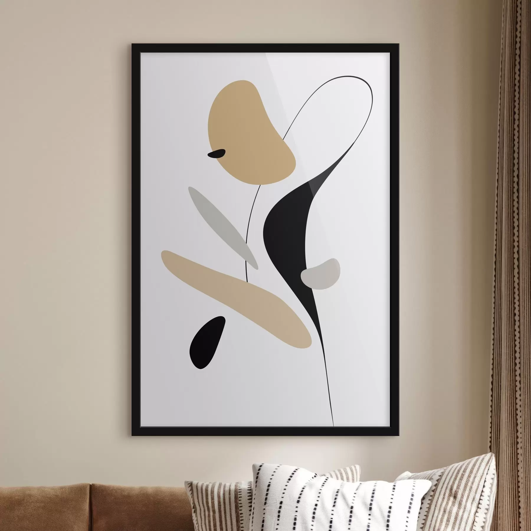 Fototapet Abstraktní kompozice se skvrnami a čarami f46350