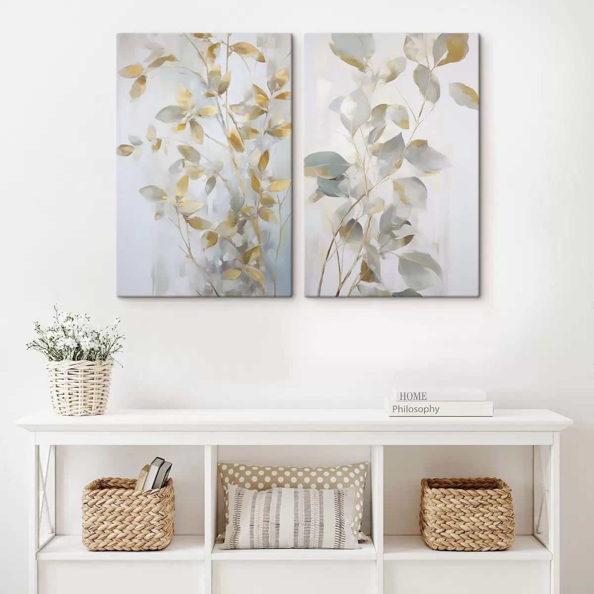 Obraz Abstraktní listy imitující malbu Č. m00907