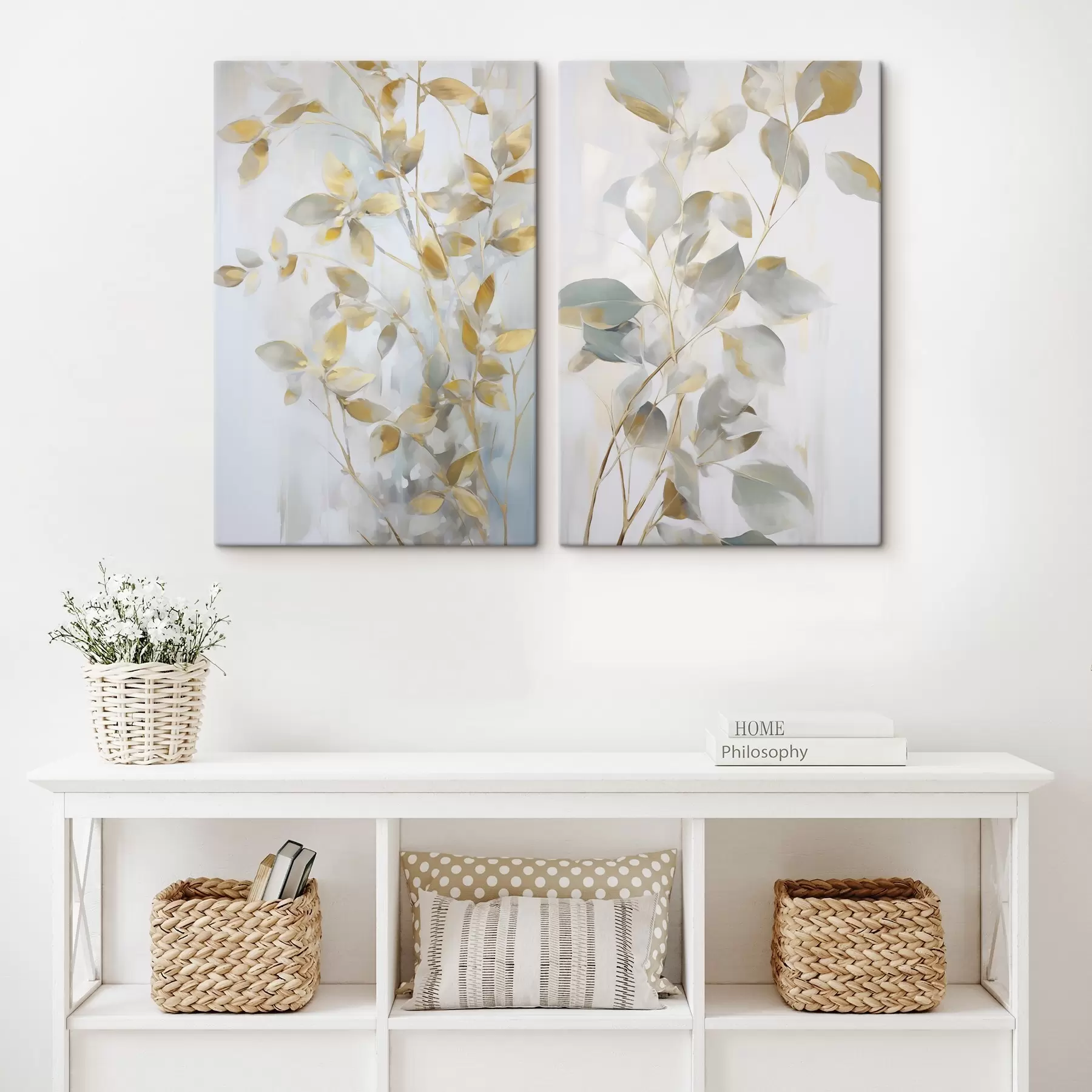 Obraz Abstraktní listy imitující malbu Č. m00907