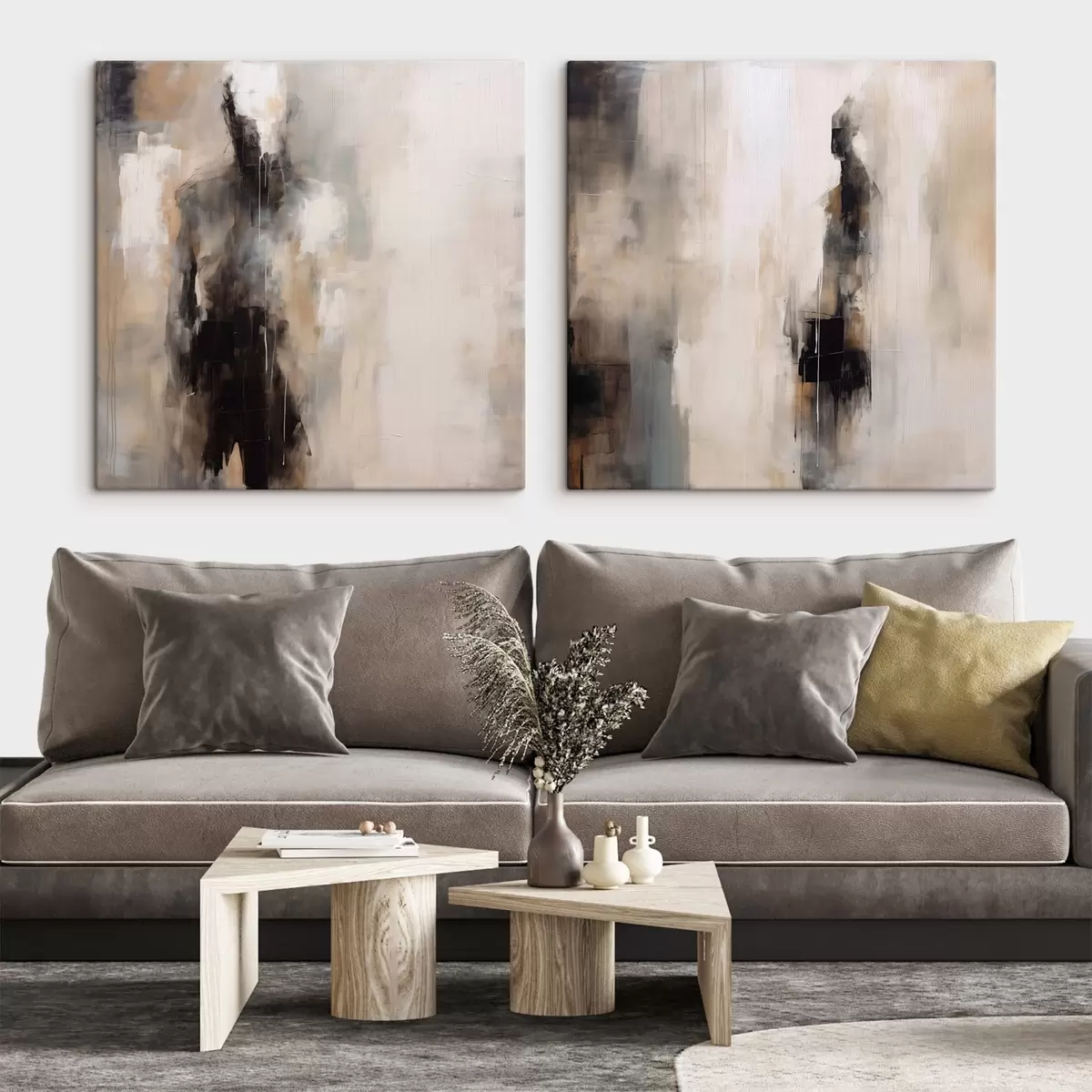 Obraz Abstraktní lidské postavy ve stínech Č. m00860