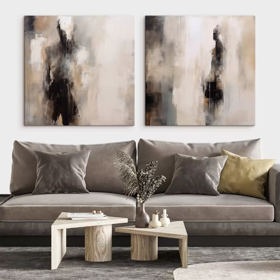 Obraz Abstraktní lidské postavy ve stínech Č. m00860