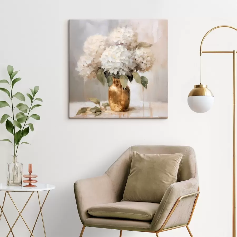 Obraz Jemná kytice hortenzií ve váze Č. s46263