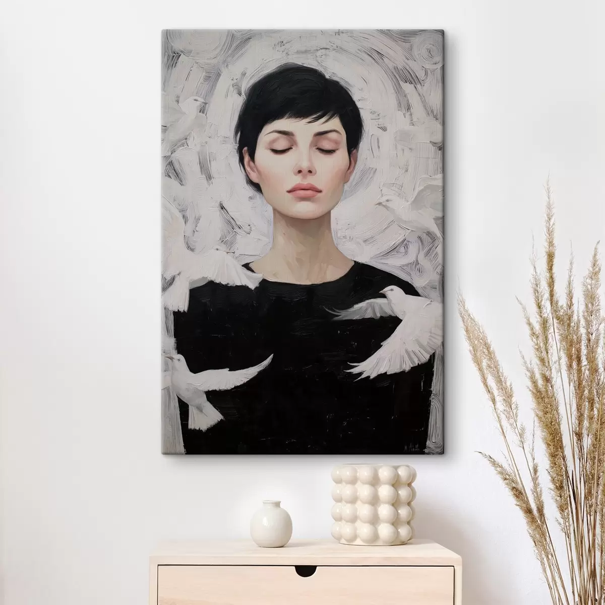 Obraz Dívka s ptáky Č. s46368