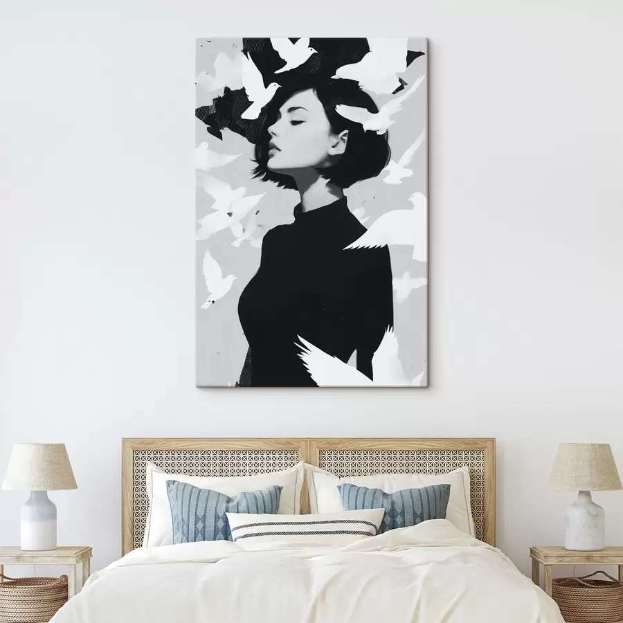 Obraz Dívka s ptáky Č. s46369