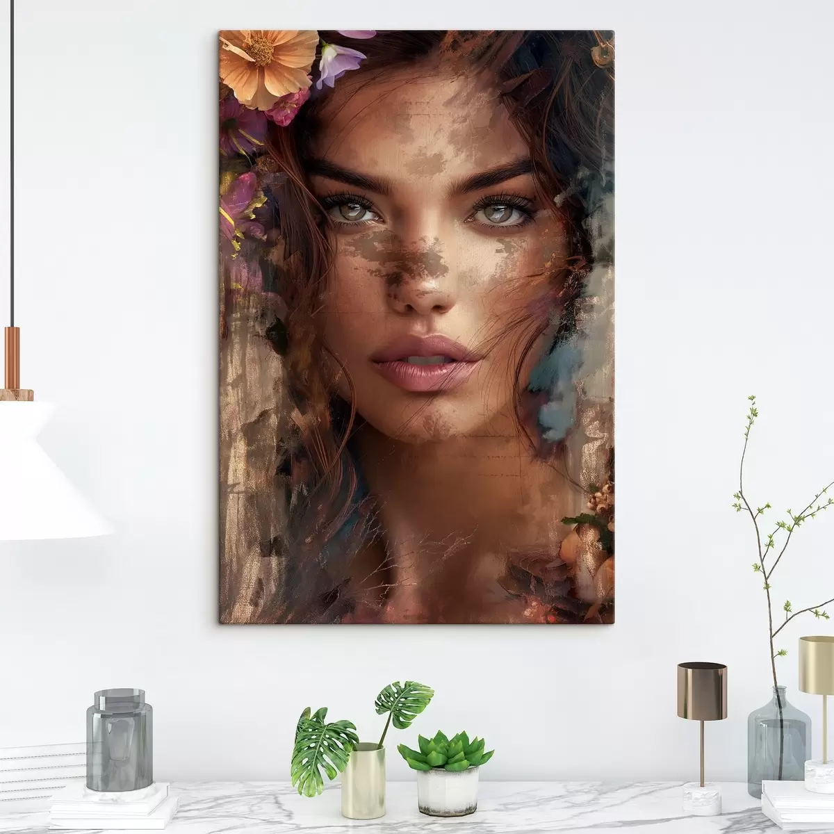 Obraz Dívčí tvář s barvou Č. s46379