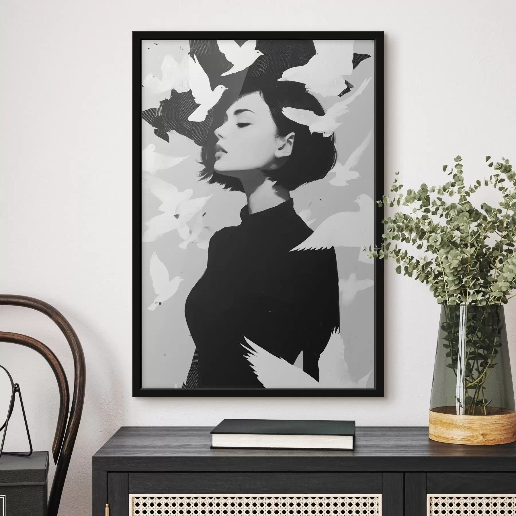 Fototapet Dívka s ptáky f46369