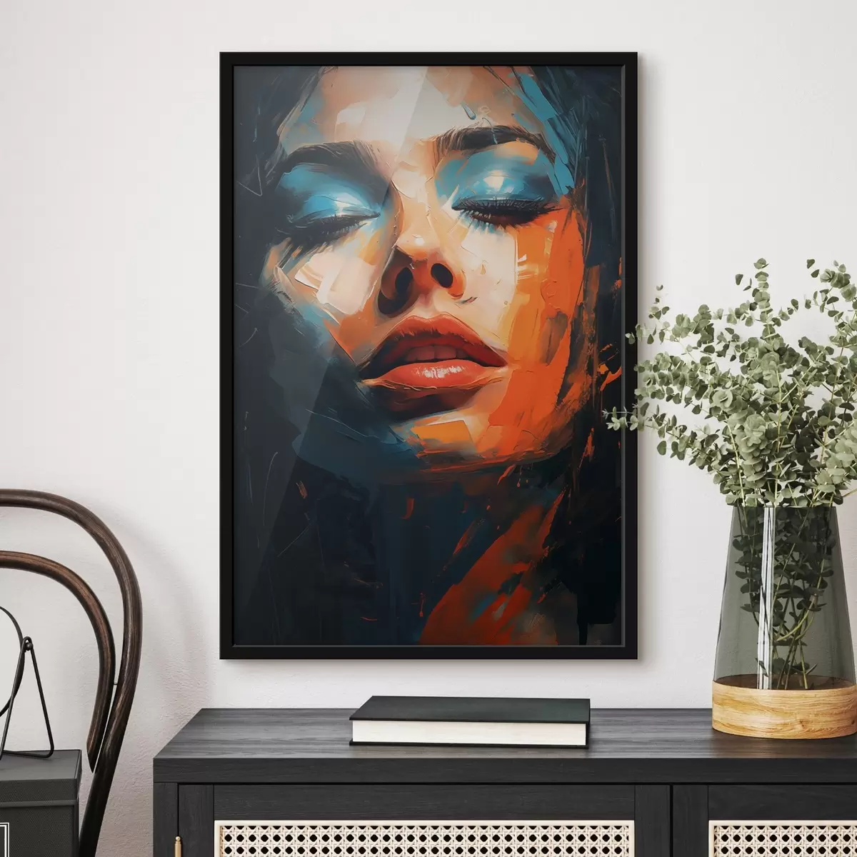 Poster Dívčí tvář s barvou f46377