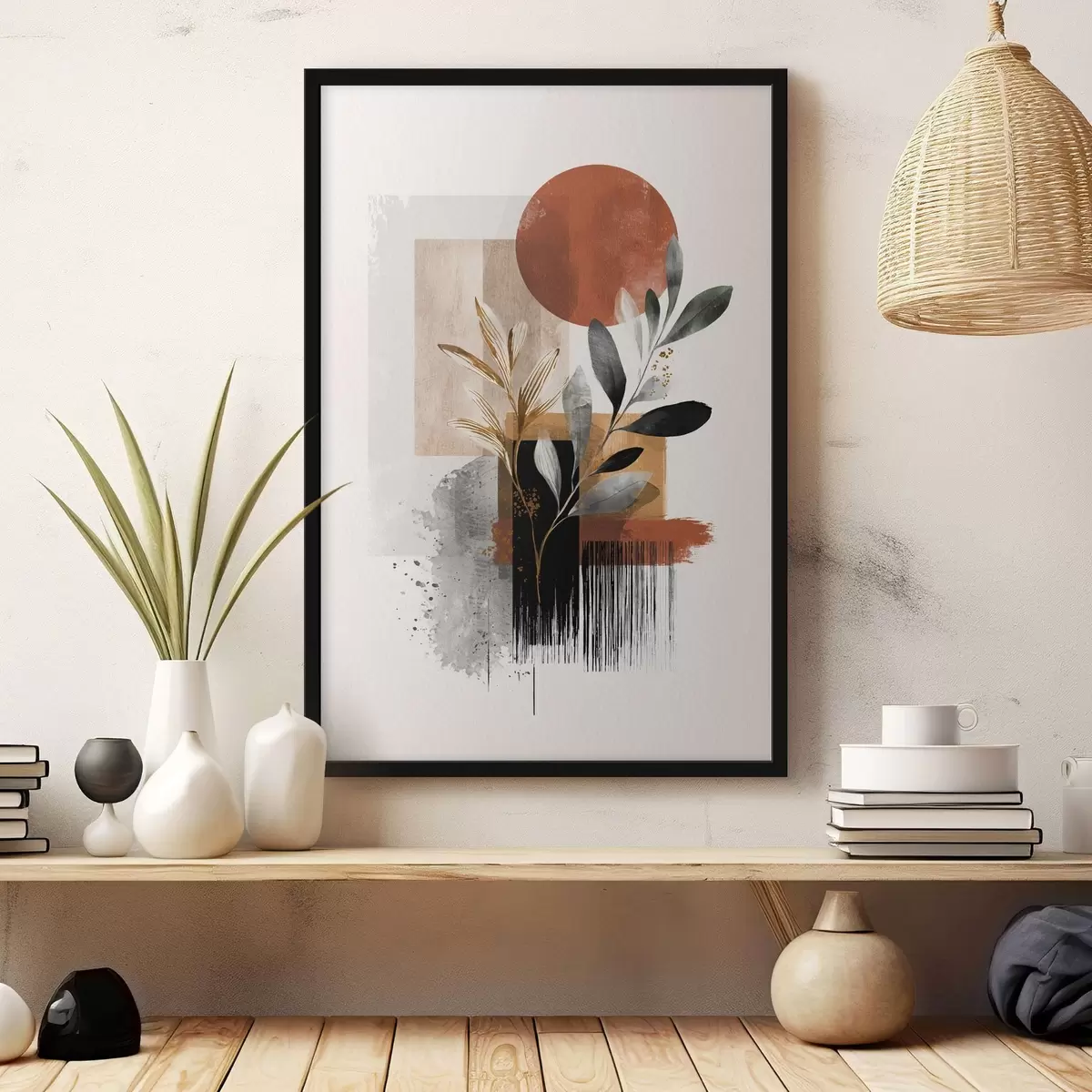 Poster Geometrie a abstraktní listy f46388