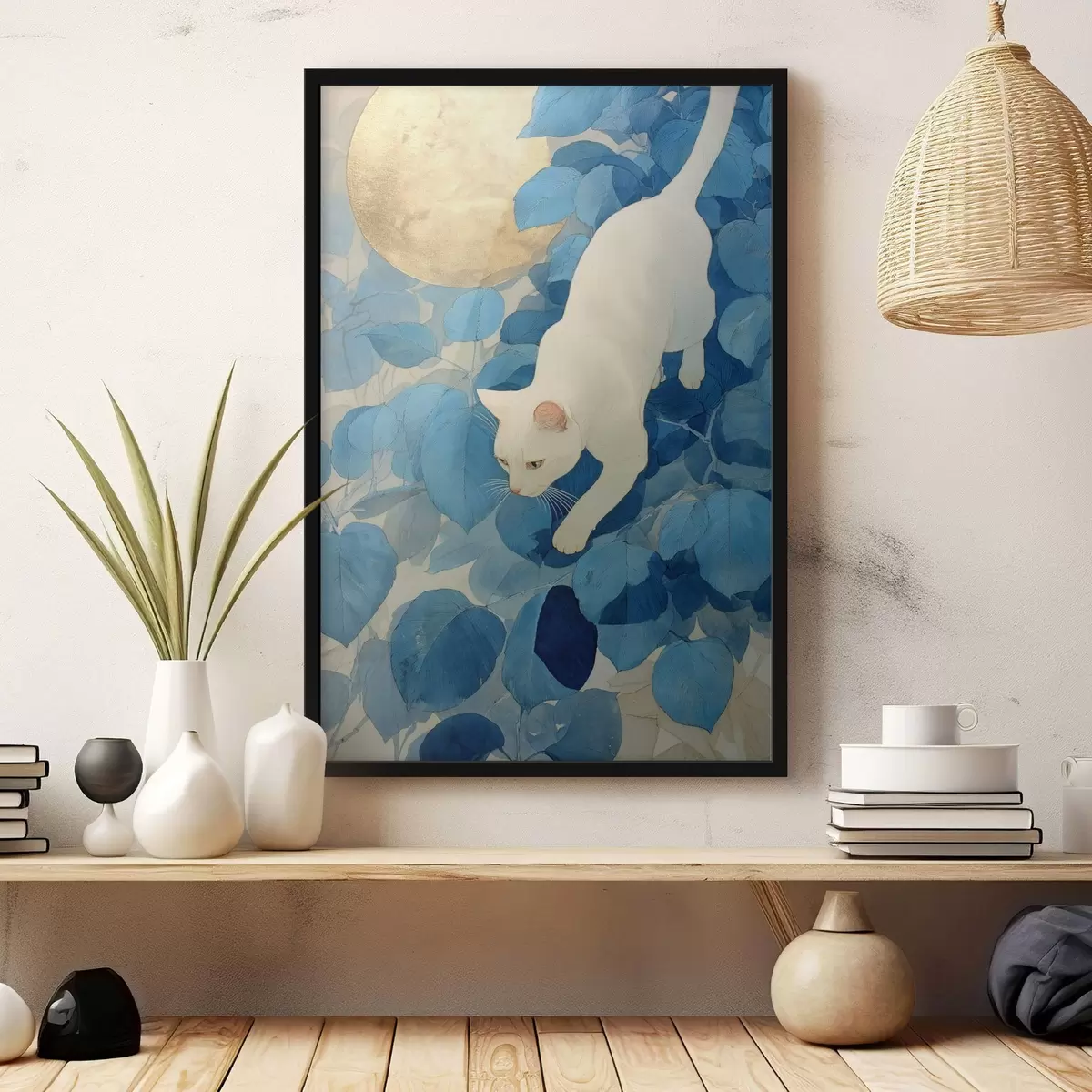 Poster Bílá kočka f46425