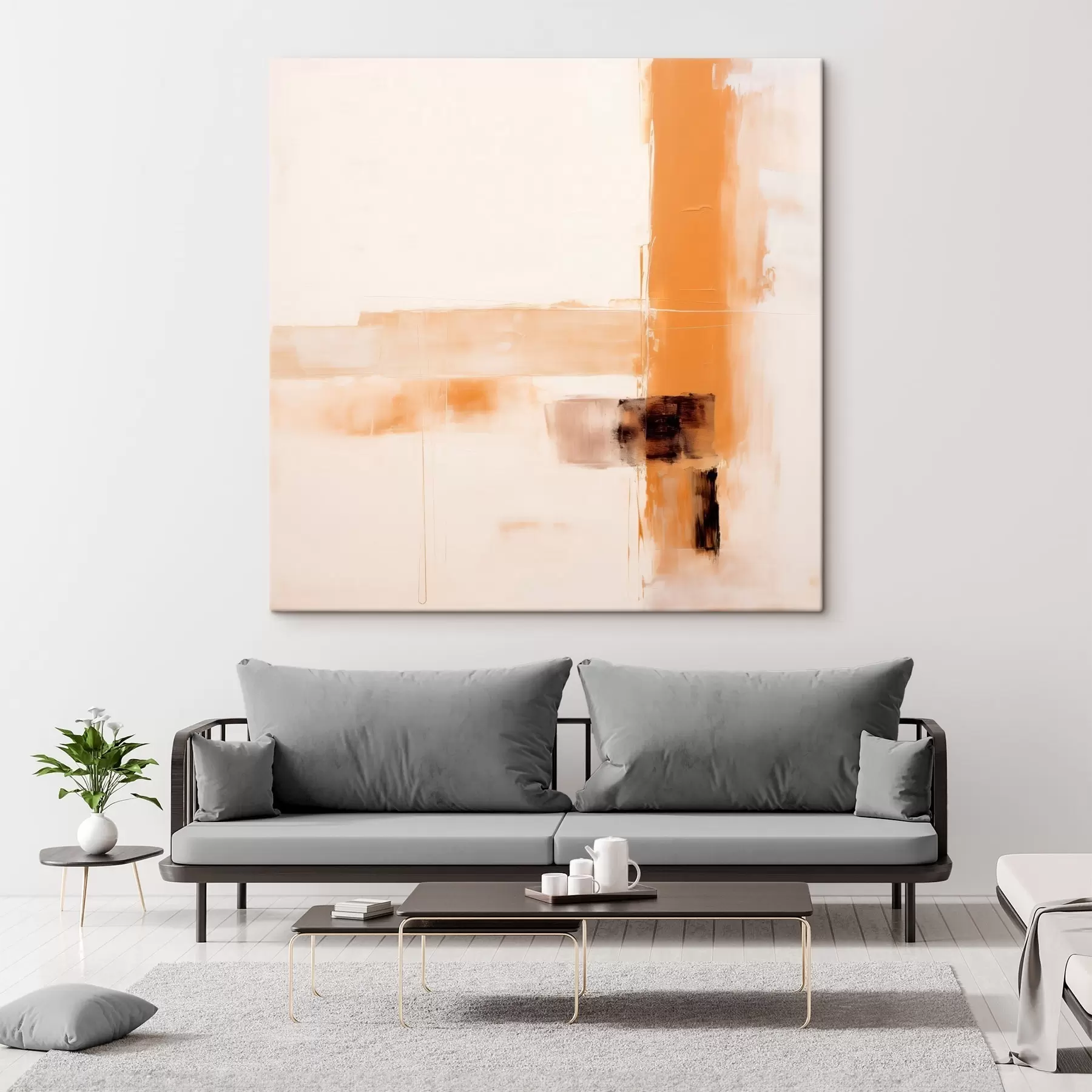 Obraz Oranžová a hnědá abstrakce Č. s46307