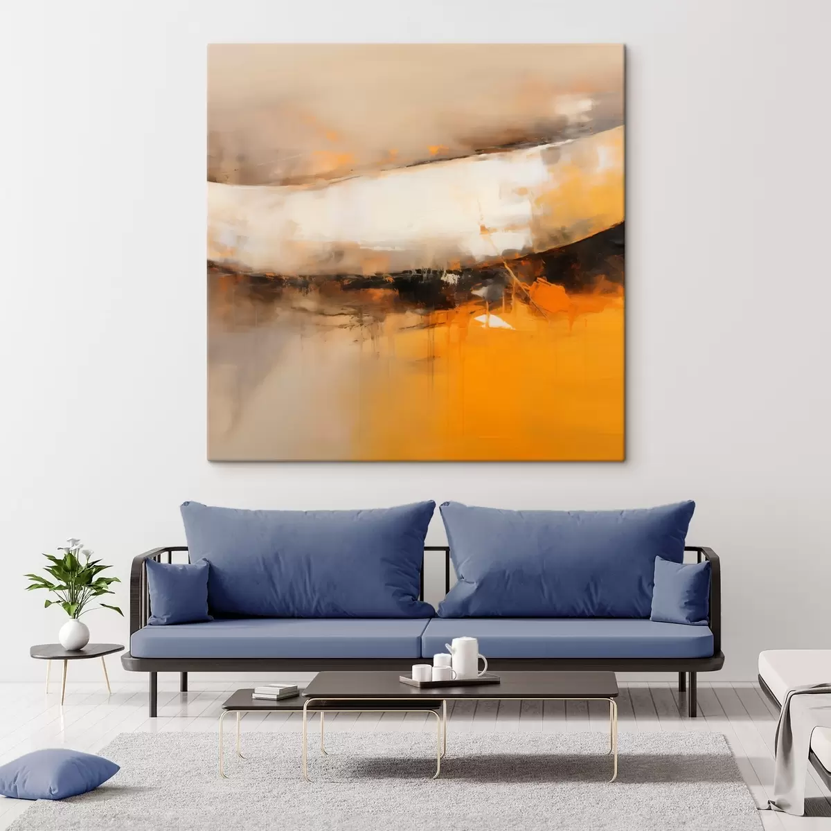 Obraz Dynamická kompozice s oranžovými a tmavými tóny Č. s46318
