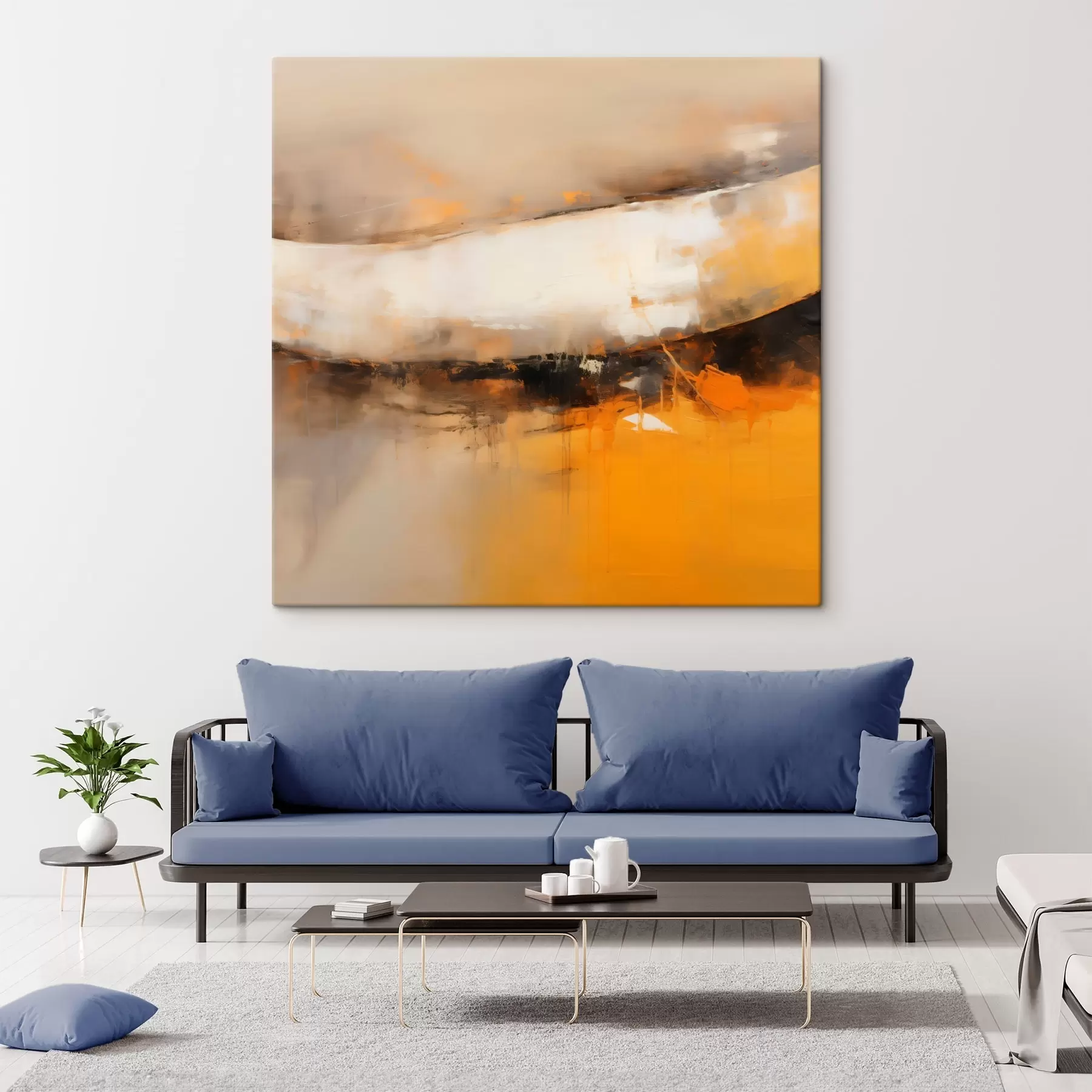 Obraz Dynamická kompozice s oranžovými a tmavými tóny Č. s46318