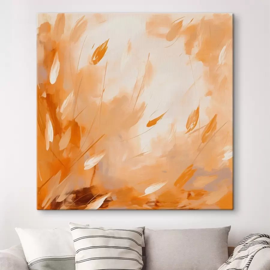 Obraz Abstraktní okvětní lístky a stonky v olejovém stylu Č. s46319