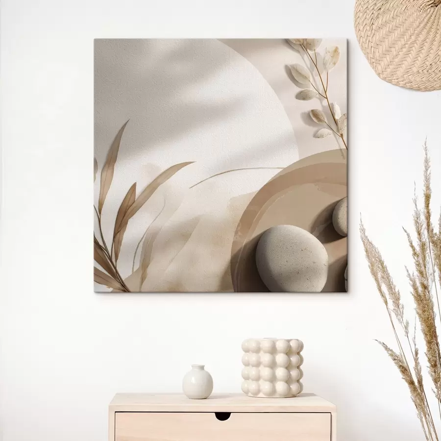 Obraz Kameny a stíny na zdi v béžových tónech Č. s46311