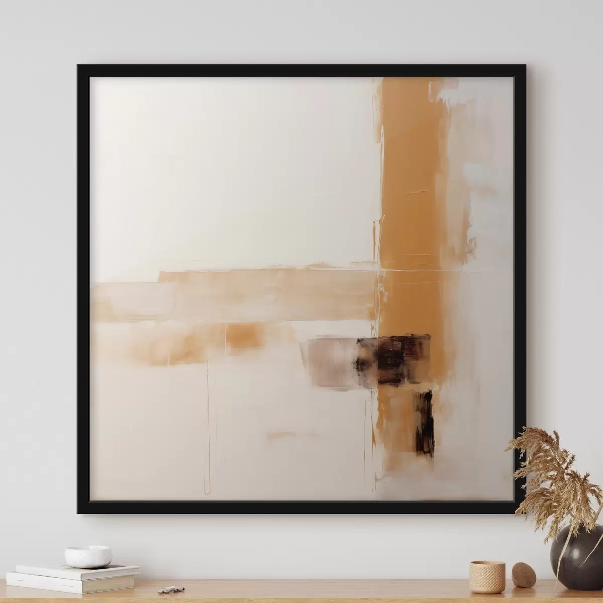 Poster Oranžová a hnědá abstrakce f46307