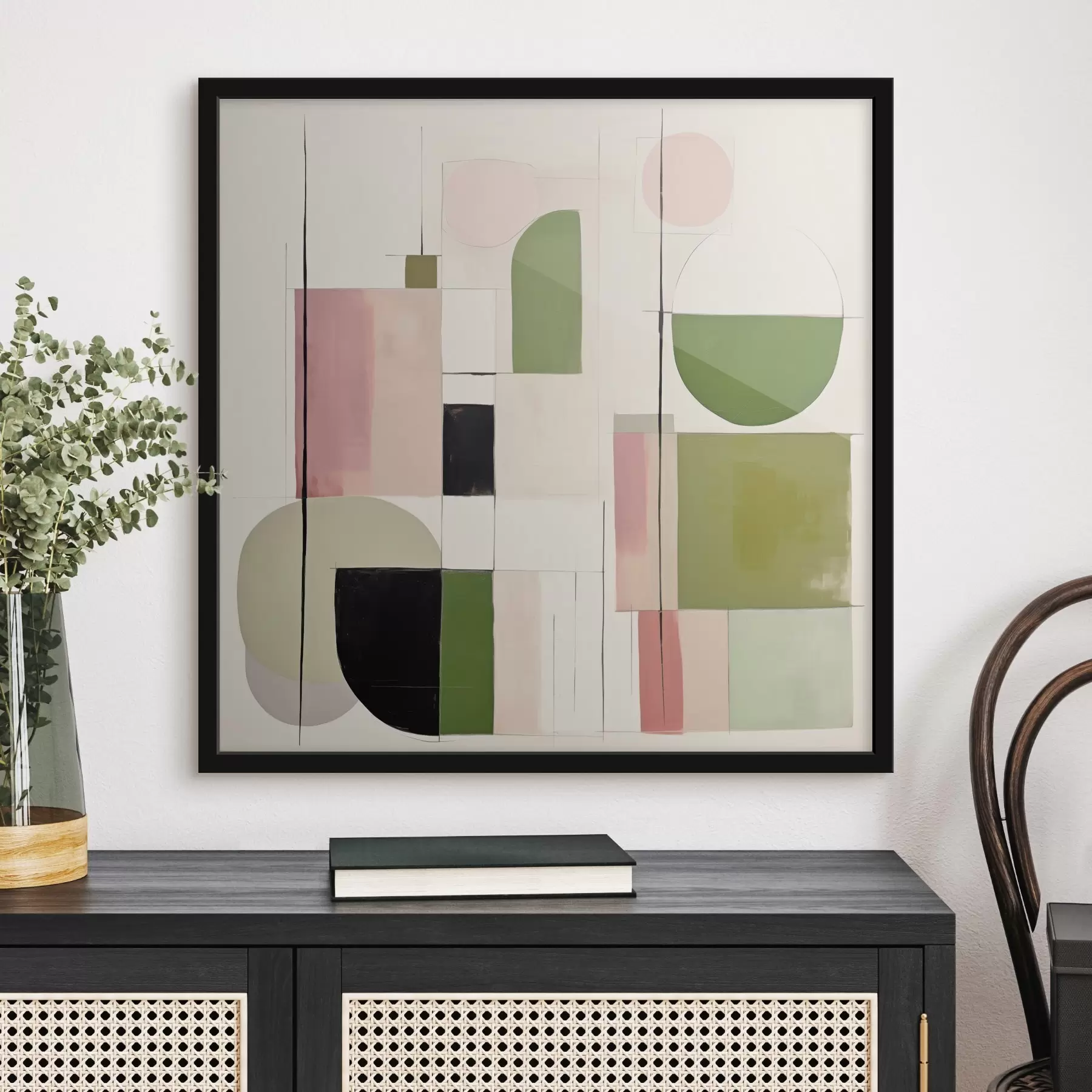 Fototapet Abstraktní umění s barevnými bloky a čarami f46313