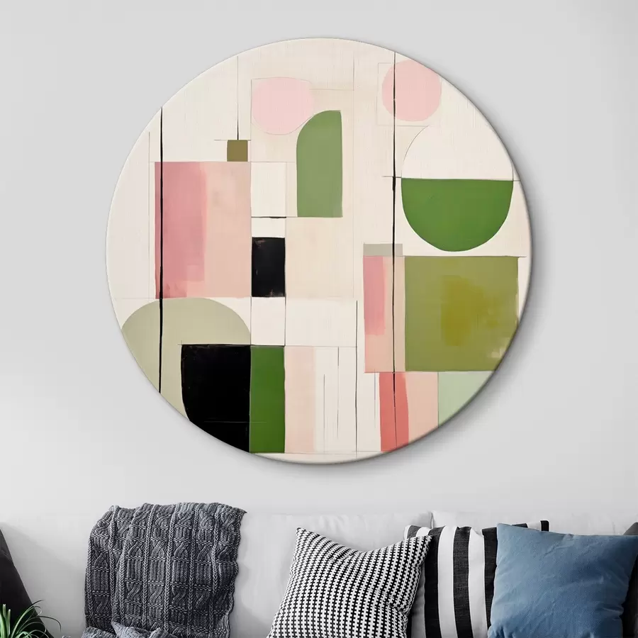 Obraz Abstraktní umění s barevnými bloky a čarami Č. r46313