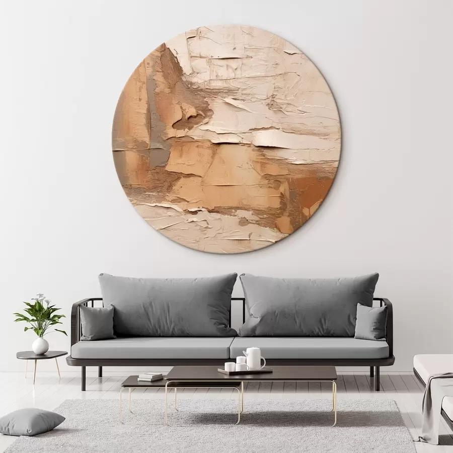 Obraz Abstraktní malba s hustými tahy štětcem, béžové a hnědé tóny, strukturovaný povrch, neutrální barevná paleta Č. r46273