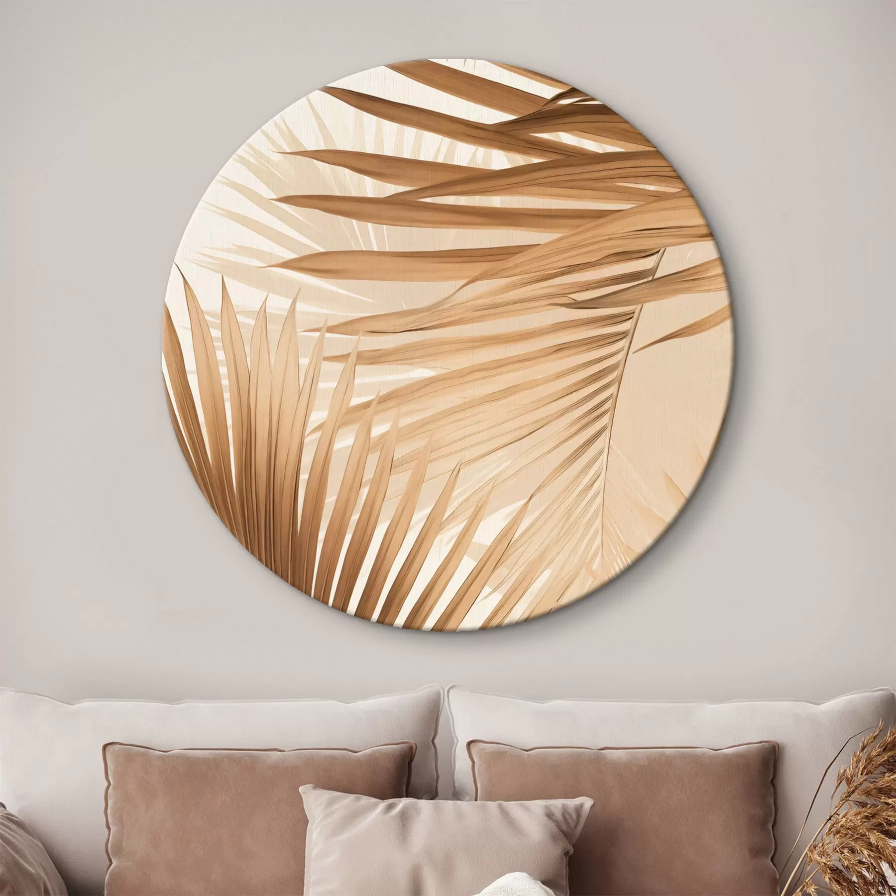 Obraz Abstraktní palmové listy v hnědých tónech, tropické, botanické, přírodní, minimalistické, elegantní, moderní design Č. r46275