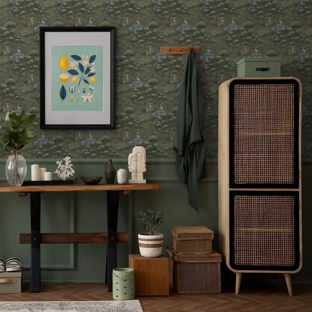 Tapety Lesní mýtina s koloušky, králíky a volavkami a00680