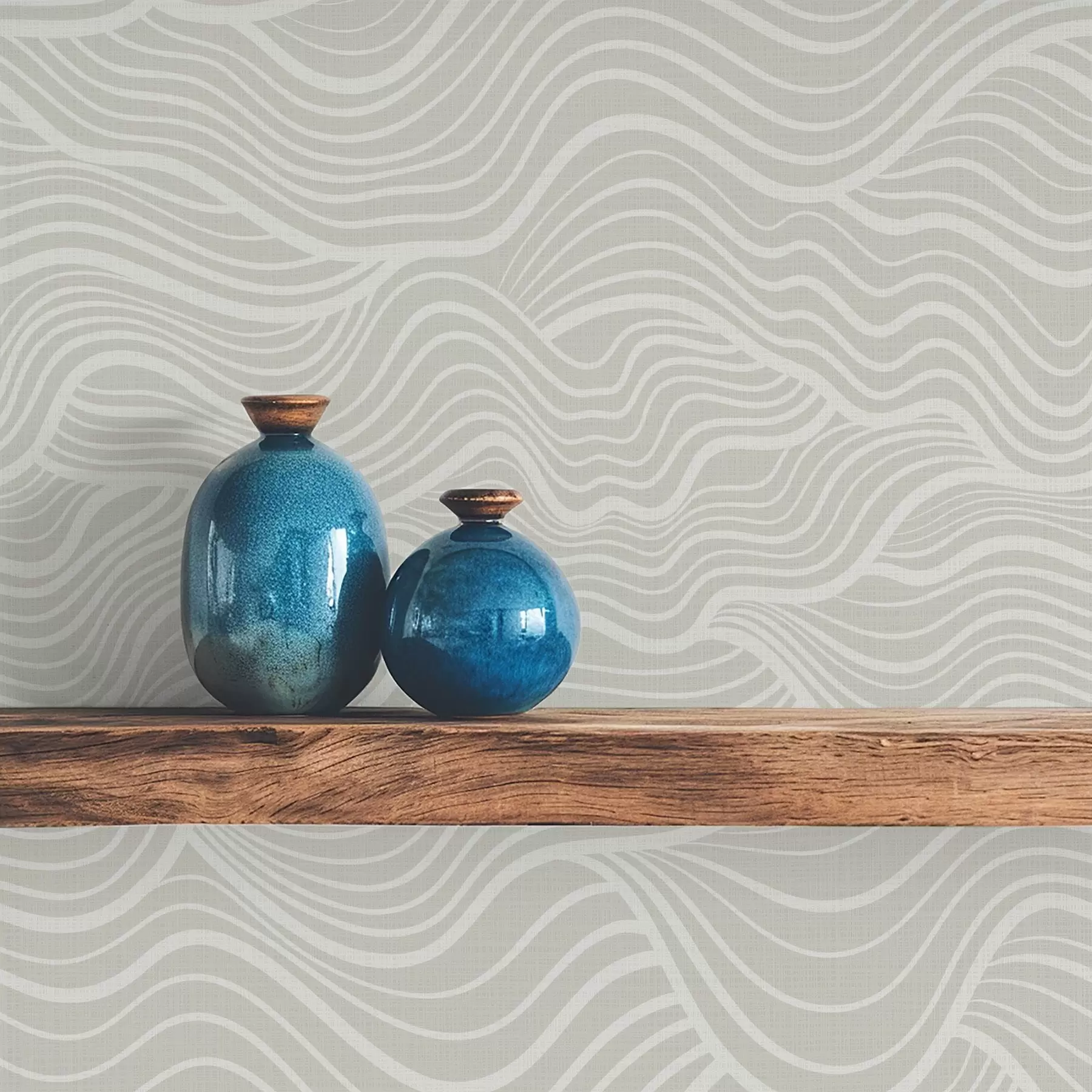 Fototapet Vlny na šedo-olivovém pozadí s texturou látky a00681