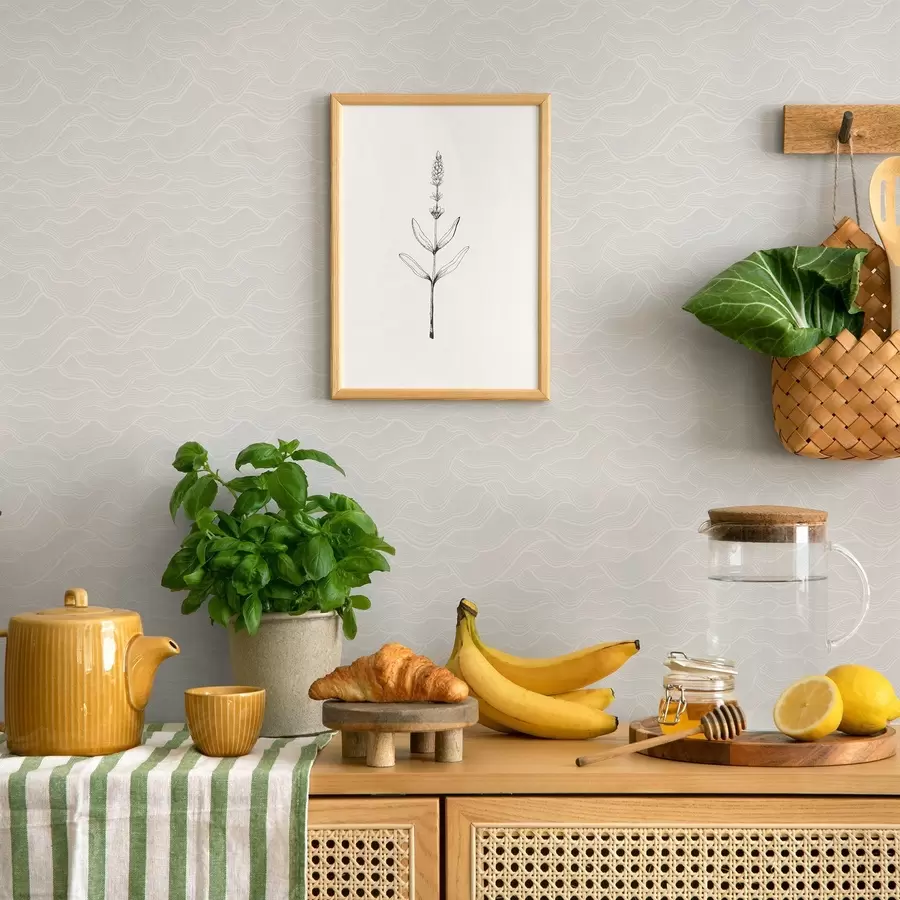 Fototapet Světelné vlny, téměř bílý reliéf, minimální a00682v2