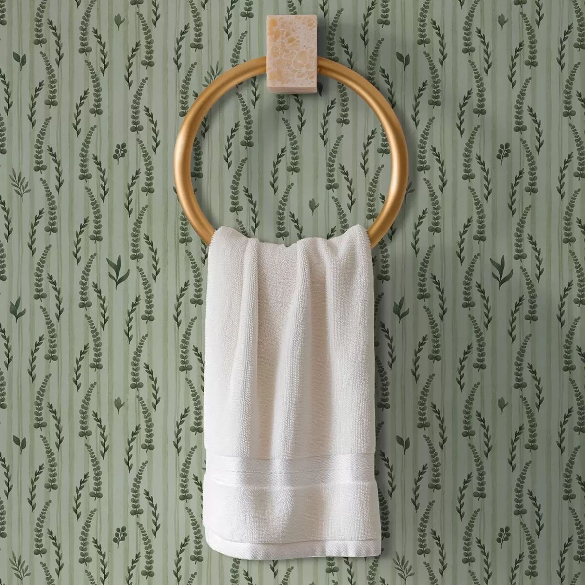 Tapety Hustá zelená tráva a výhonky máty s pruhy a00819