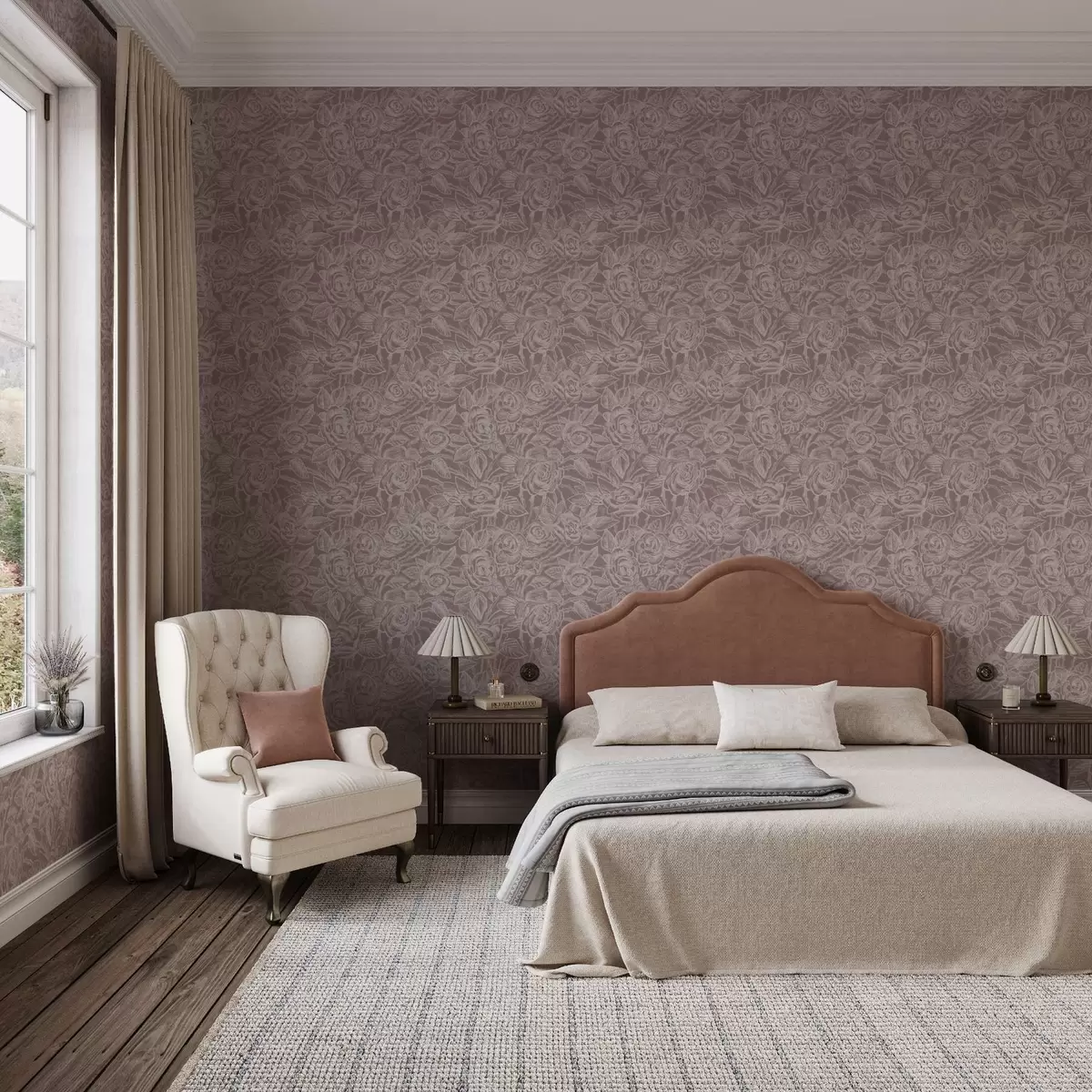 Tapety Vyryté růže na tmavě šedohnědé barvě a00841