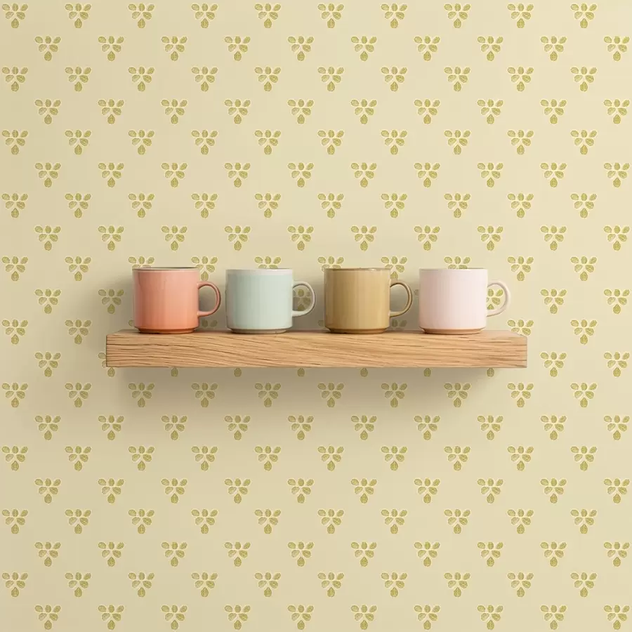 Fototapet Malá opakování: trojice listů na krémově béžovém podkladu a00848