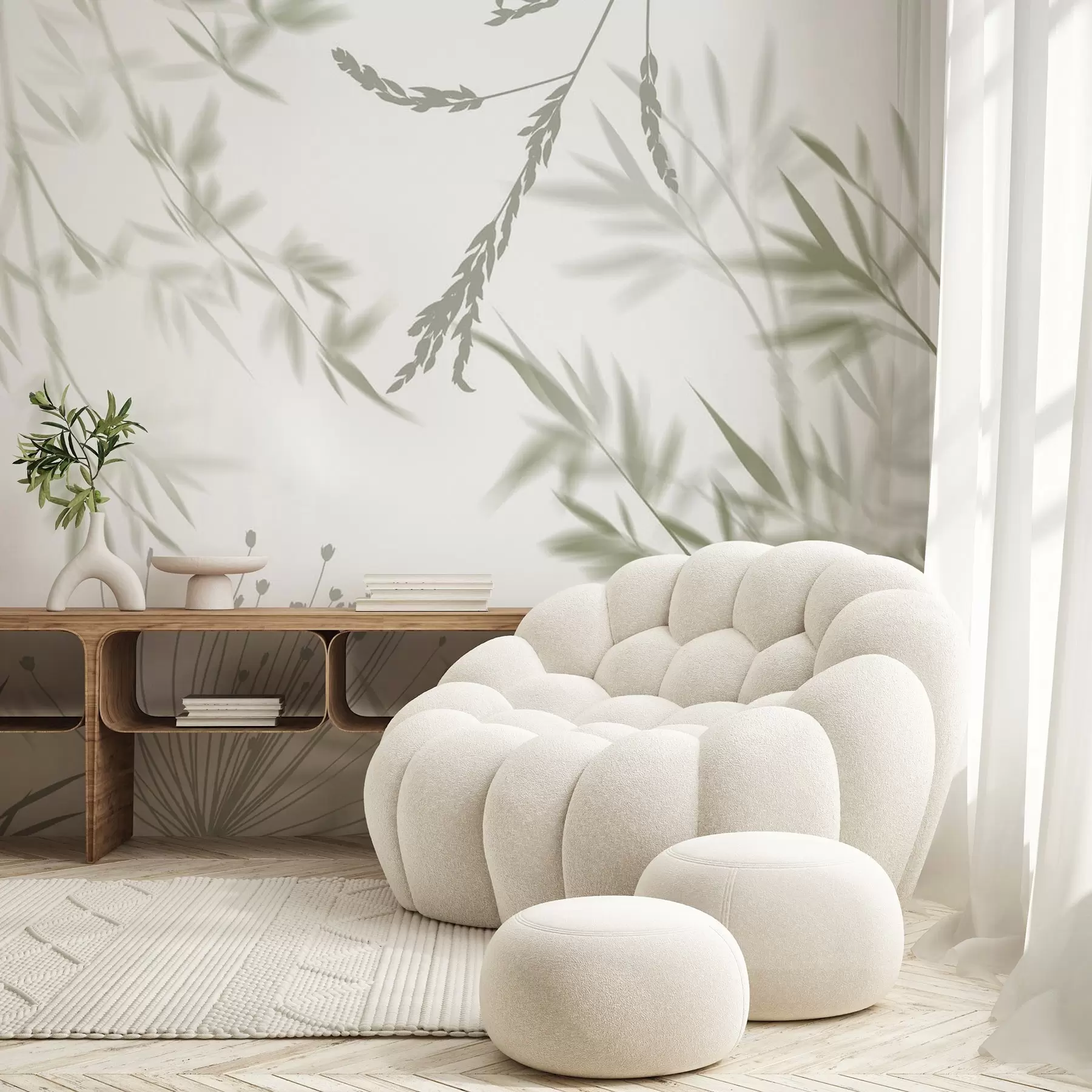 Fototapet Siluety listí w04850