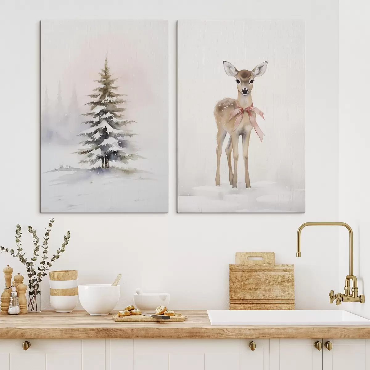 Obraz Smrk a srna Č. m00933