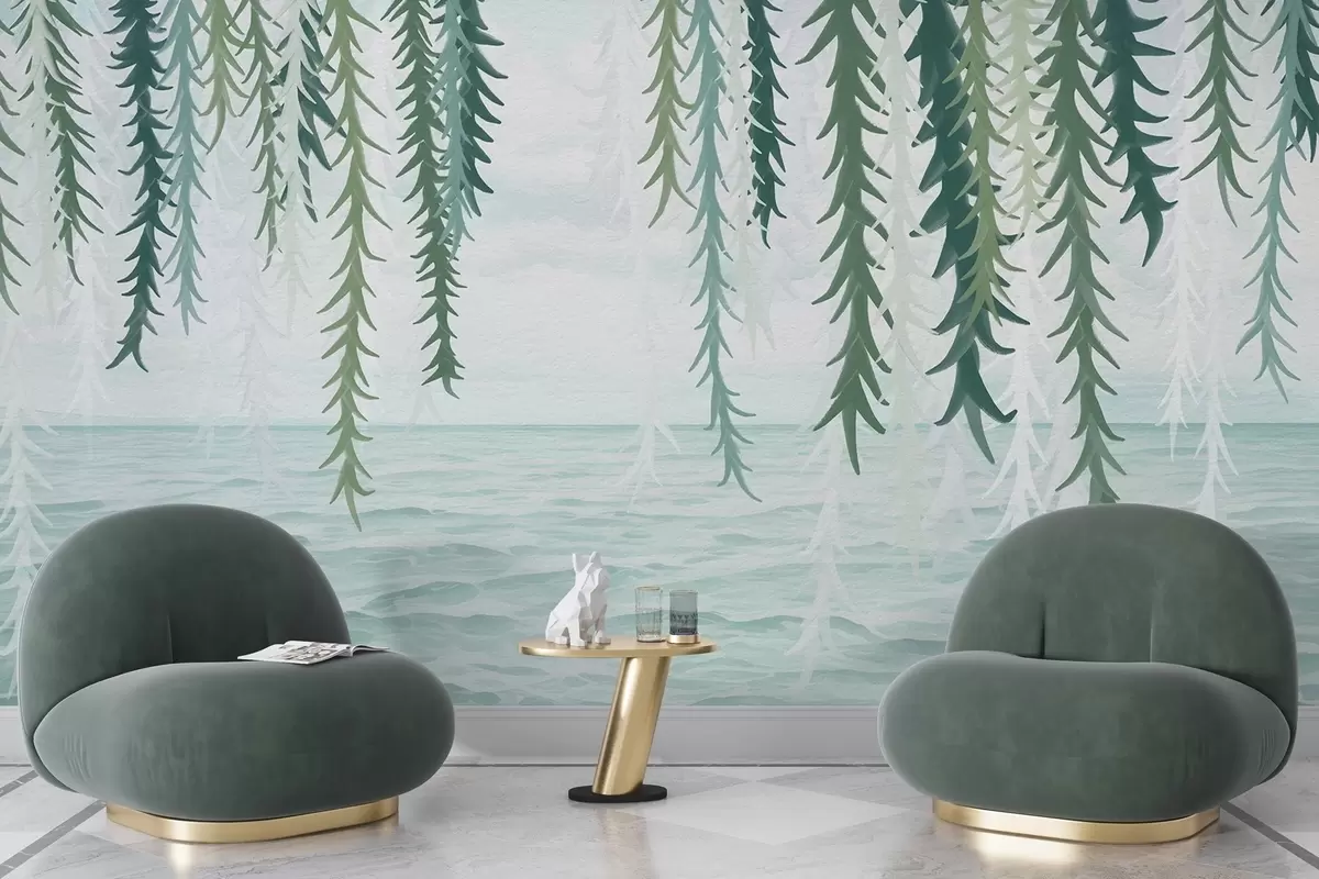 Fototapet Jemné révy visící nad vodou ve stylu akvarelu w04830